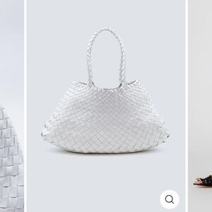Dragon Diffusion White Woven Shoulder Bag